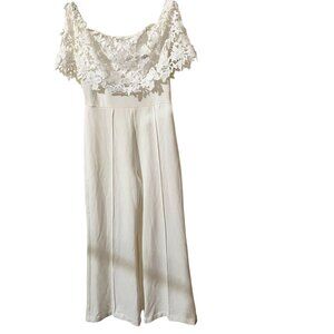 Fashion Nova White, off shoulder playsuit, jumpsuit, size L